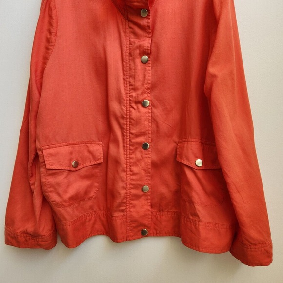 Chico’s Jacket Women’s Size 3 (XL) Lyocell Orange Full Zip Up Long Sleeve Snap - Picture 3 of 16
